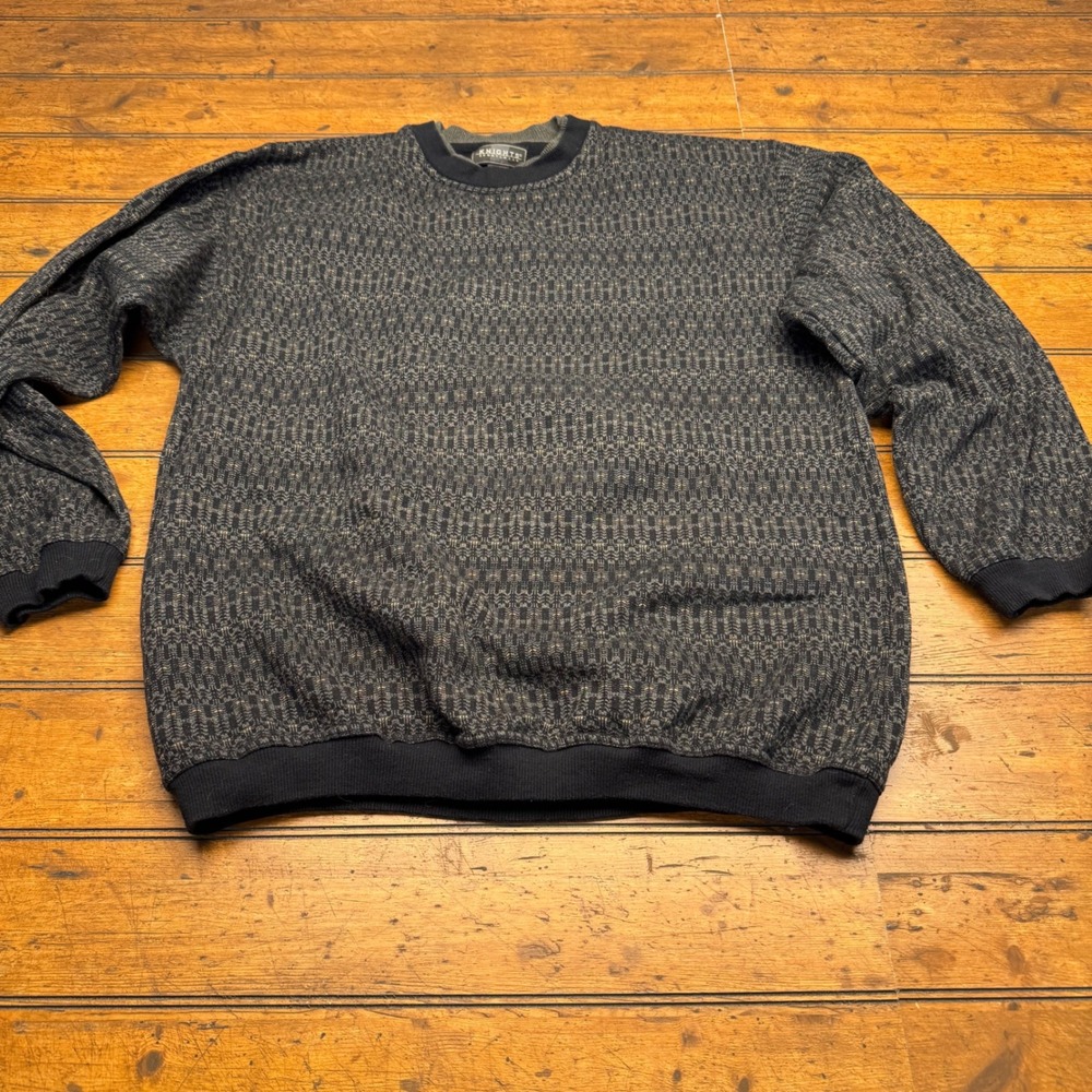 Knights Sportswear Mens‎ XL Geometric Pattern Crew Neck Long Sleeve Sweater